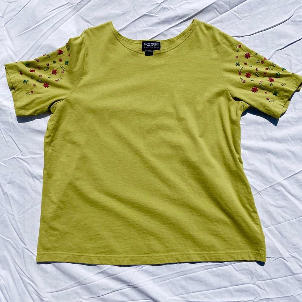 Saint Tropez Beaded Sleeve Tee / Beach Coverup